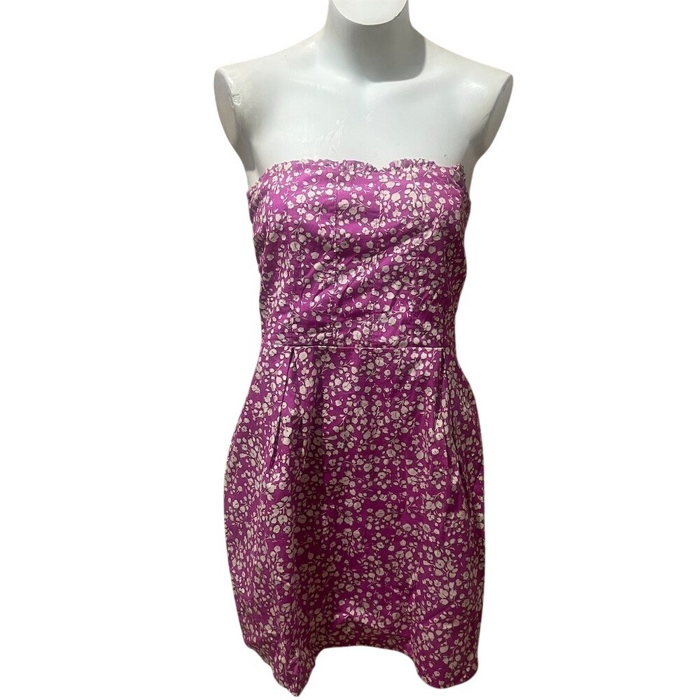 Kirious Los Angeles Dress Womens Size M Purple Floral Strapless Mini